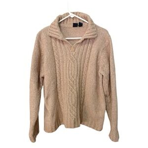 Vintage Basic Editions Womens XL Brown Sweater Long Sleeve Pullover Fuzzy Soft